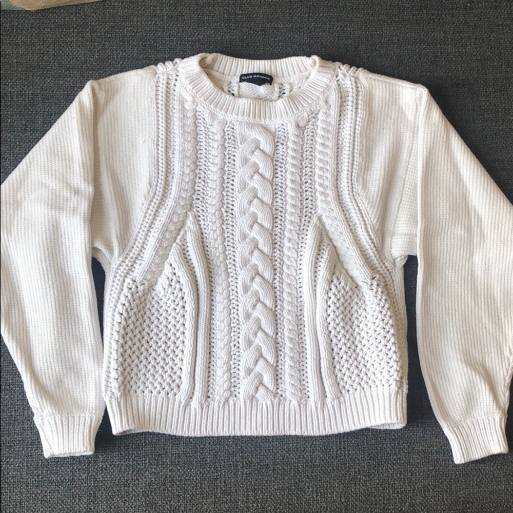 Club Monaco white knit sweater